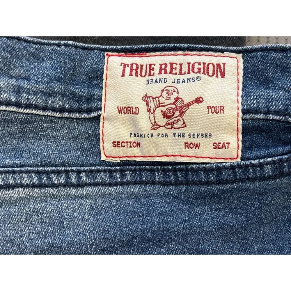True Religion Rocco Relaxed Skinny Jeans Mens Size 42 Blue Denim Designer NEW